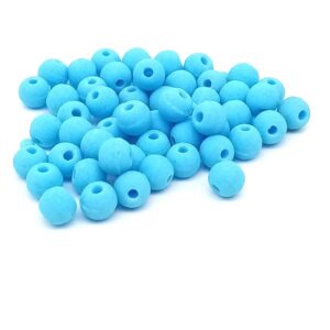 ~80 Perles verre *Ronde 6mm* mat Bleu ciel