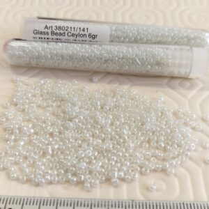 Tube 6gr. Rocailles verre ~2mm Blanc Ceylon