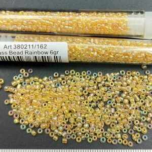 *Tube 6gr. Rocailles verre ~2mm Champagne Rainbow