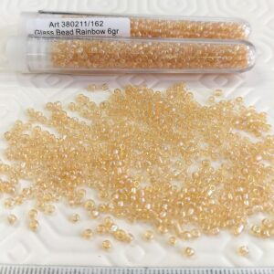 Tube 6gr. Rocailles verre ~2mm Champagne Rainbow