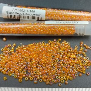 *Tube Rocailles verre ~2mm Orange Rainbow 211/169