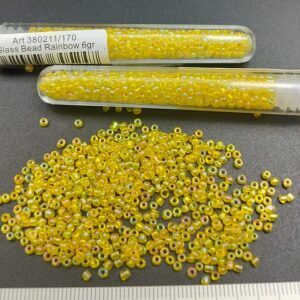 *Tube Rocailles verre ~2mm Jaune Rainbow 211/170