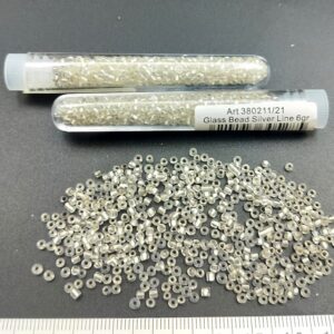 -Tube 6gr. Rocailles verre ~2mm Blanc Silver line 211/21