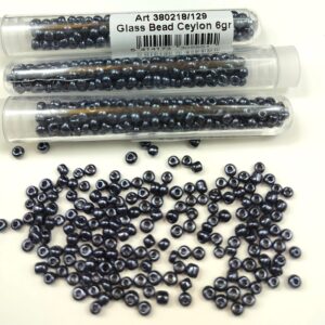 Tube 6gr. Rocailles verre ~3mm Noir Ceylon
