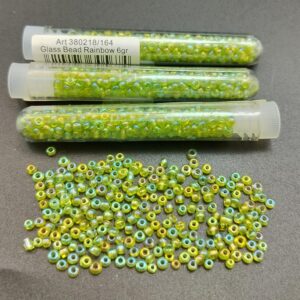 *Tube 6gr. Rocailles verre ~3mm Vert pâle Rainbow