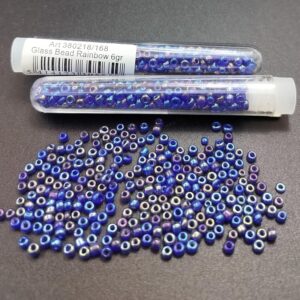 *Tube 6gr. Rocailles verre ~3mm Bleu azur Rainbow