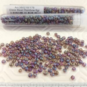 Tube 6gr. Rocailles verre ~3mm Lilas Rainbow