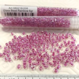 Tube 6gr. Rocailles verre ~3mm Pourpre Rainbow