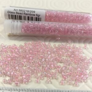 Tube 6 gr. Rocailles verre ~3mm Rose Rainbow