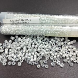 .Tube 6gr. Rocailles verre ~3mm Blanc Roc inside 218/2201