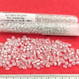 .Tube 6gr. Rocailles verre ~3mm Blanc Roc inside 218/2201