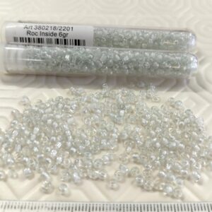 .Tube 6gr. Rocailles verre ~3mm Blanc Roc inside