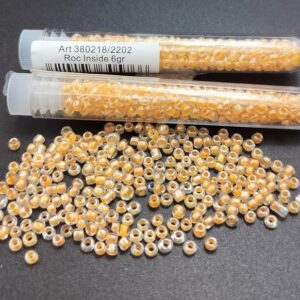 .Tube 6gr. Rocailles verre ~3mm Orange Roc inside 218/2202