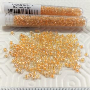 .Tube 6gr. Rocailles verre ~3mm Orange Roc inside