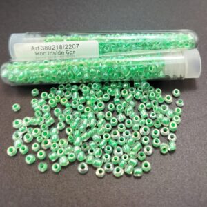 .Tube 6gr. Rocailles verre ~3mm Vert Roc inside 21/2207
