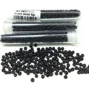 ° Tube 6gr. Rocailles verre ~3mm Noir opaque