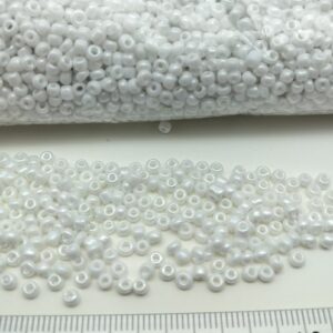 Sachet 500 gr. Rocailles verre ~3mm Blanc opaque