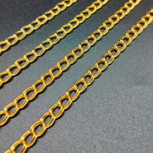 2 mètres chaine maille ‘Double torsion’ laiton doré