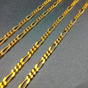 2 mètres chaine maille ‘Figaro’ laiton doré