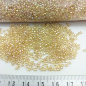 Sachet 500 gr. Rocailles verre ~2mm Or pâle Rainbow