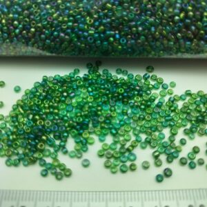 -Sachet 500 gr. Rocailles verre ~2mm Vert Rainbow